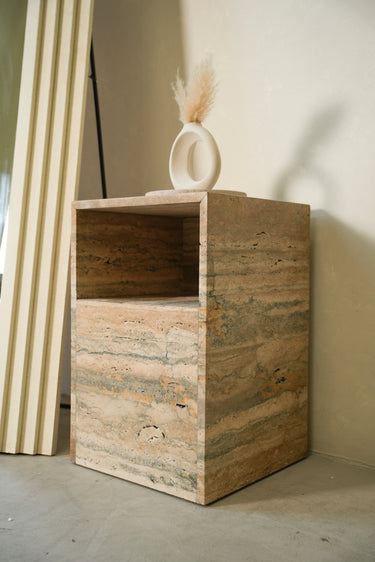 Alvara Italy Travertine Nightstand
