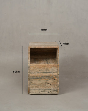 Alvara Italy Travertine Bedside Table
