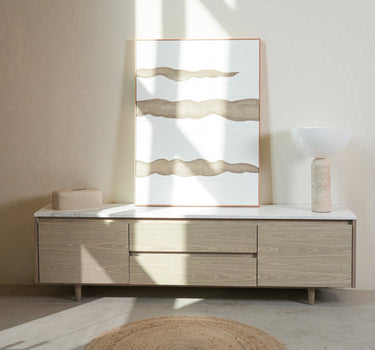Alvero TV Unit with Volakas Marble Top