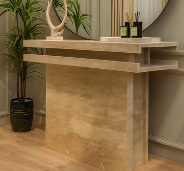 Adelina Travertine Marble Console Table