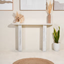 Biancia White Volakas Marble Console Table