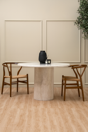 Cela Beige Marble Dining Table