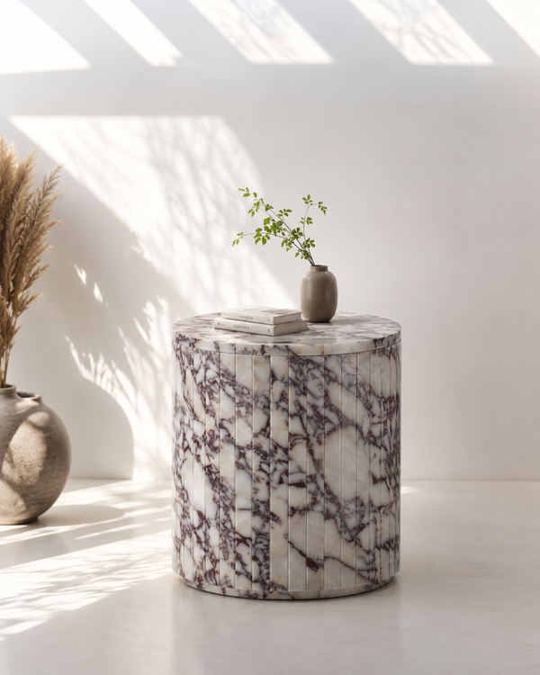 Viona Calacatta Viola Marble Side Table