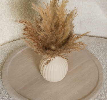 Cira White Wood Marble Platter
