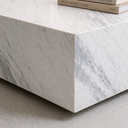 White Volakas marble coffee table for modern living room interiors