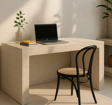Serica Beige Marble Desk