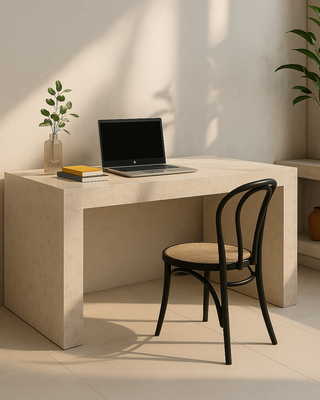 Serica Beige Marble Desk