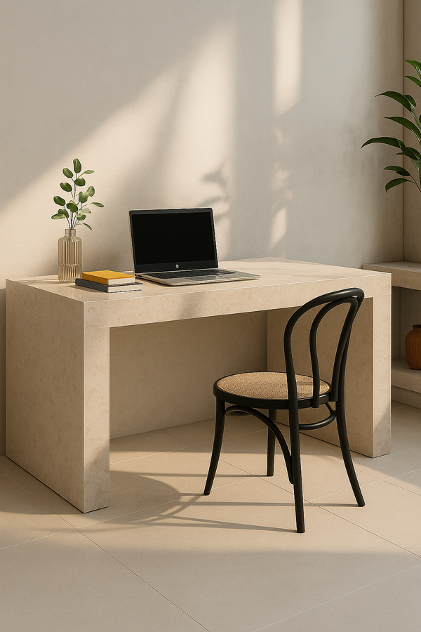 Serica Beige Marble Desk