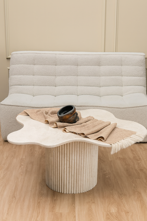 Domu Beige Marble Coffee Table front view