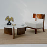 Elvia terrazzo coffee table with painted beech wood base