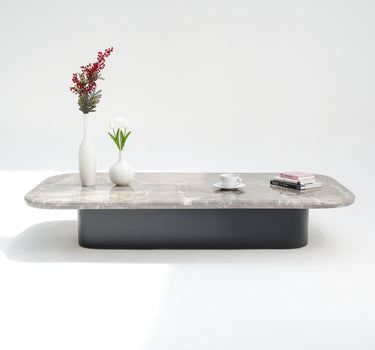 Elyra Coffee Table rectangular grey marble coffee table