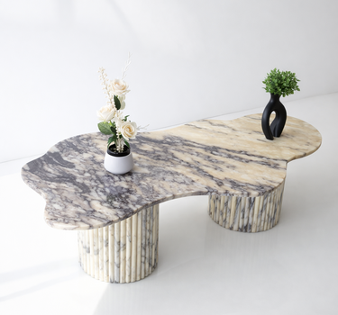 Evelia Marble Irregular Coffee Table