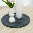 Fia round spider green marble platter with recessed centre