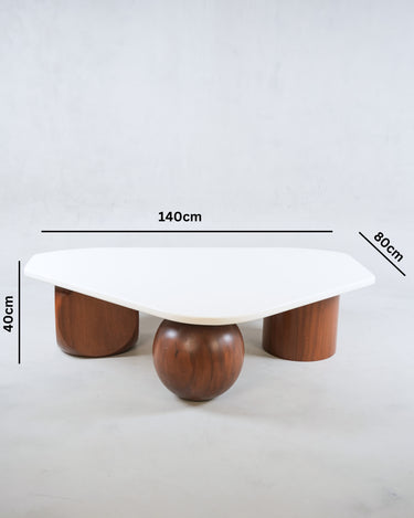 Modern white and brown coffee table by ART DEI MARMI