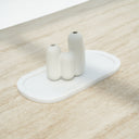 Isla white marble platter with oval shape and recessed centre