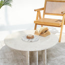 Lorin marble coffee table with round beige marble top