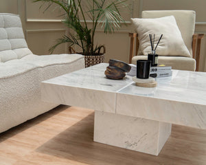 Lumina Palissandro Marble Coffee Table angled view