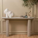 Mira White Wood Marble Console
