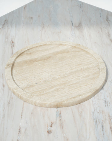 Nell beige travertine marble tray for table styling