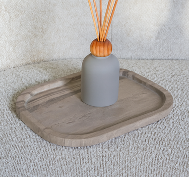 Nova White Wood Marble Platter
