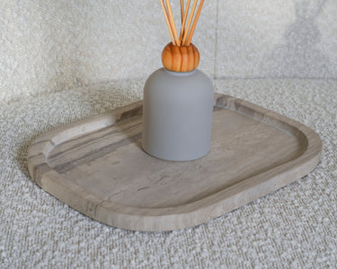 Nova White Wood Marble Platter