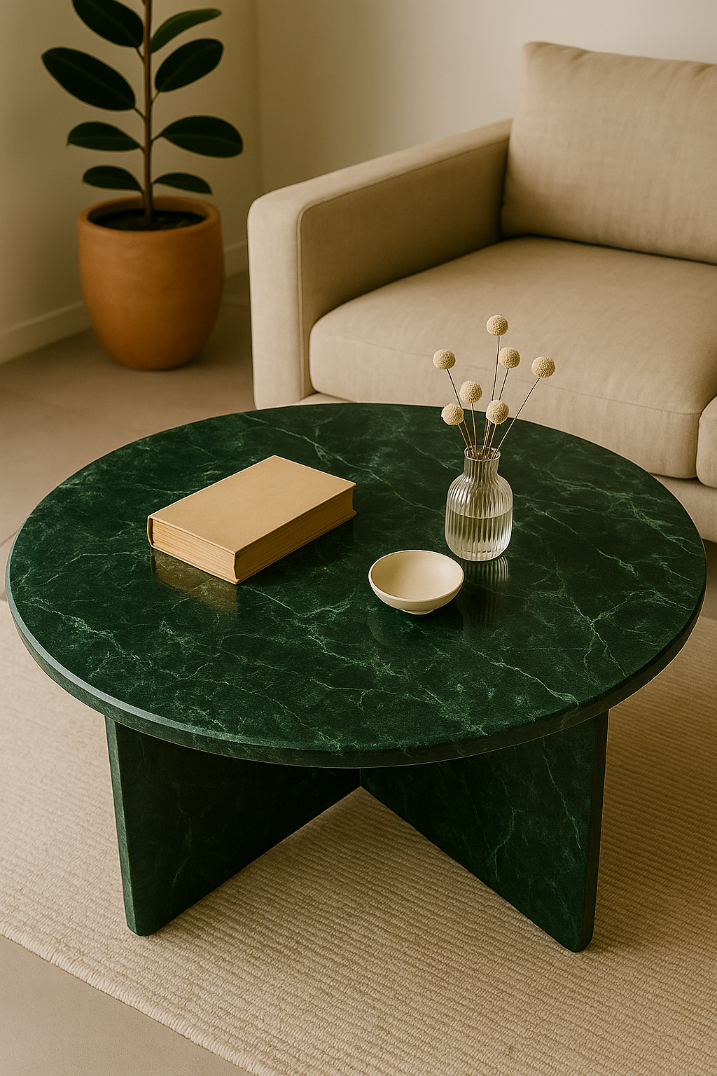 Ovaro Green Marble Coffee Table – bold color for confident decorators