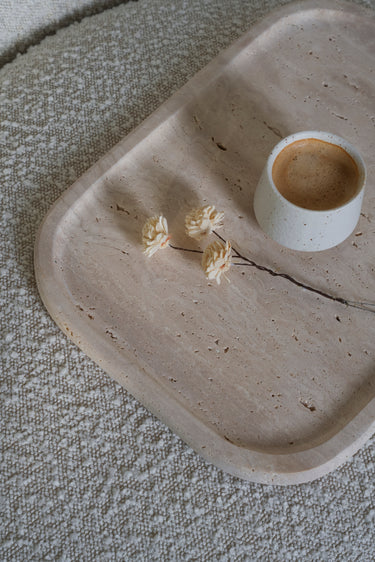 Rivra Travertine Marble Platter
