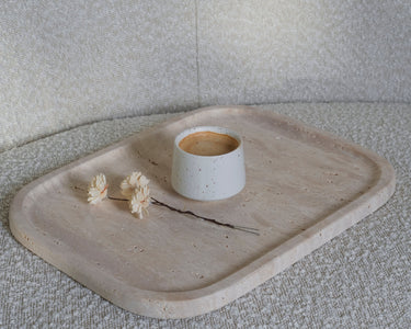 Rivra Travertine Marble Platter
