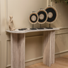 Roma White Wood Marble Console Table