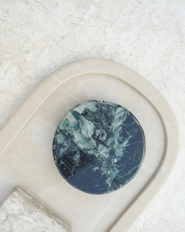 Selma crema marfil marble tray with contrasting stone sections