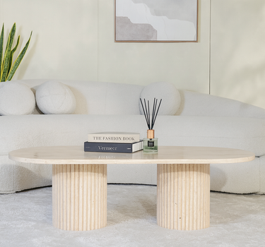 Sena Travertine Marble Coffee Table
