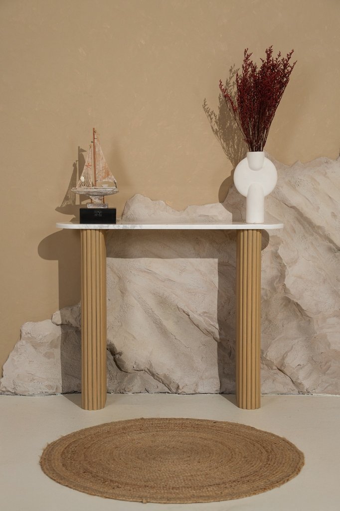 Sora Volakas Marble Wooden Base Console – detail