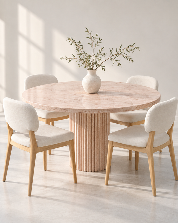 Riona Roselia Pink Marble Dining Table