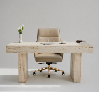 Lumora Italy Travertine Marble Desk