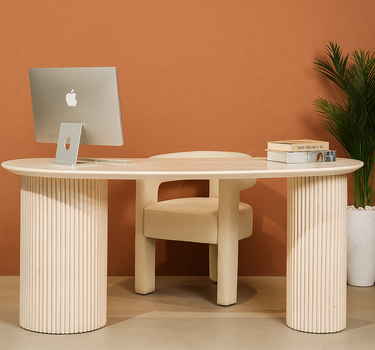 Vellaro Beige Marble Desk