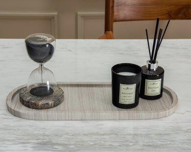Vena White Wood Marble Platter