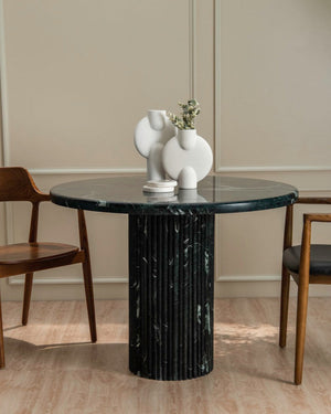 Vira Green Marble Dining Table front view