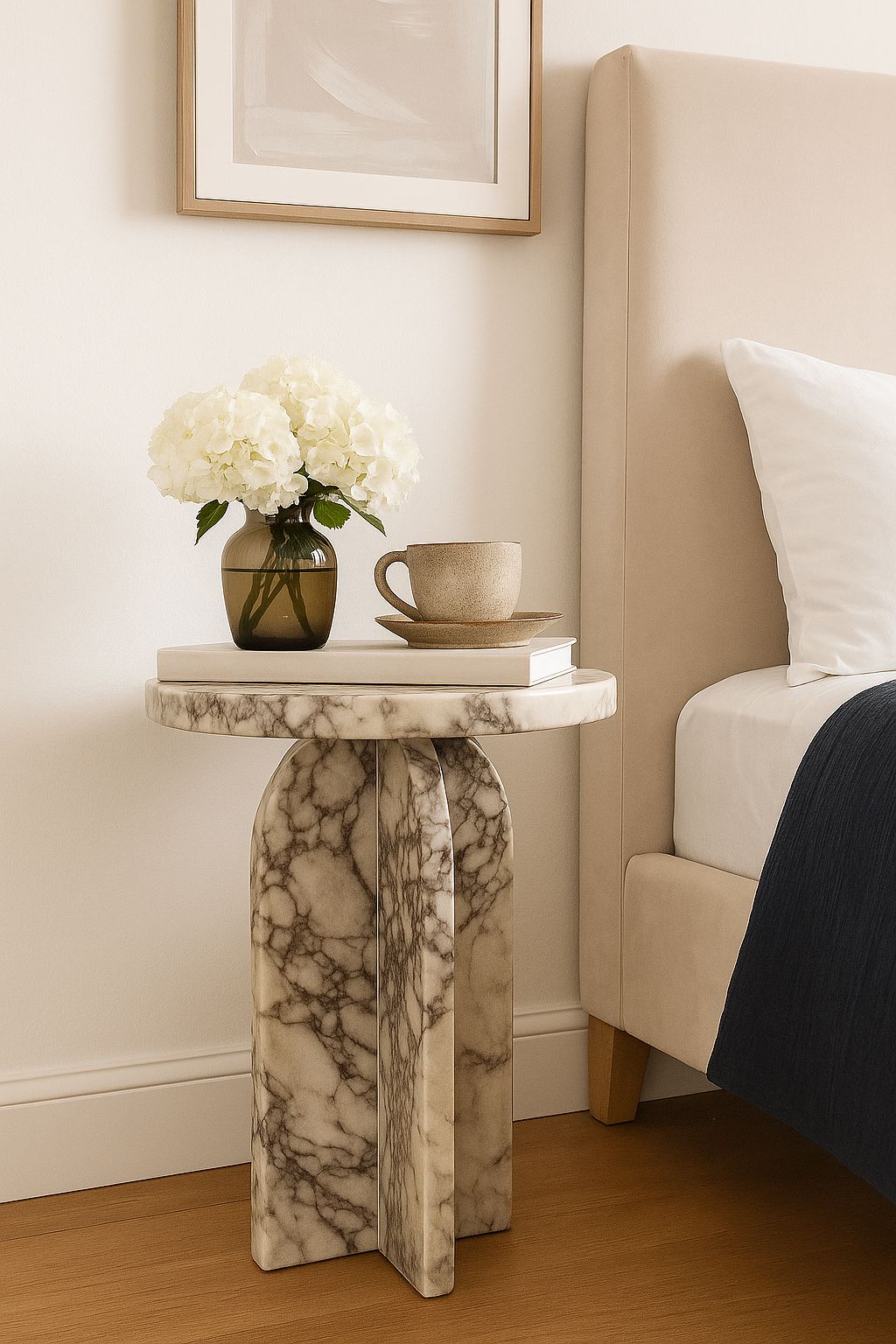 Aviro Calacatta Viola Marble Side Table – bold marble gift idea