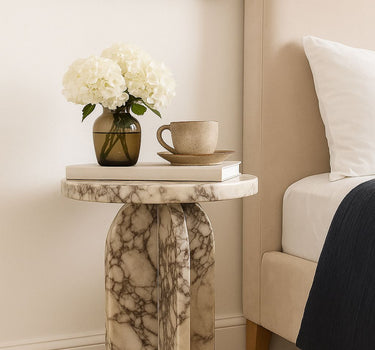 Aviro Calacatta Viola Marble Side Table