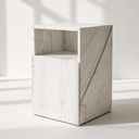 Alira Greek Calacatta Marble Side Table with Drawer
