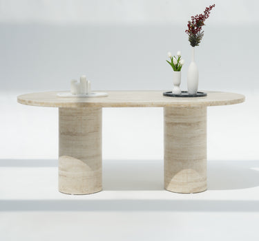 Amoura Travertine Dining Table