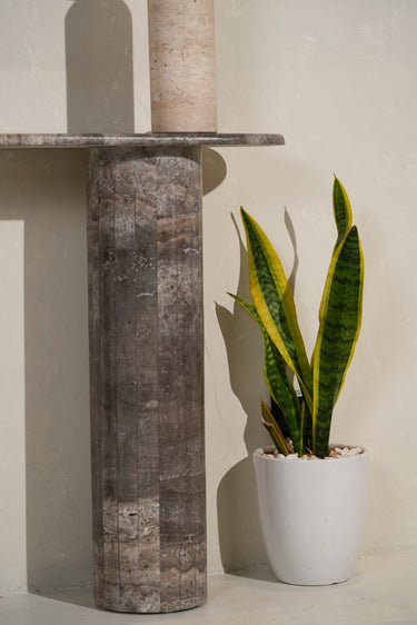 Argenta Silver Travertine Console Table