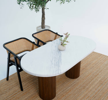 Arina White Volakas Marble Dining Table