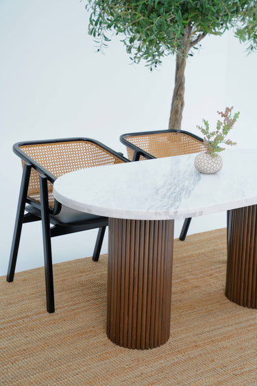 Arina White Volakas Marble Dining Table