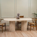 Athia Travertine Marble Dining Table