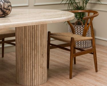 Athia Travertine Marble Dining Table