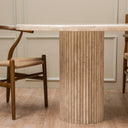 Athia Travertine Marble Dining Table