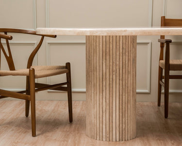Athia Travertine Marble Dining Table
