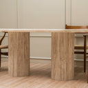 Athia Travertine Marble Dining Table