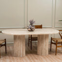 Athia Travertine Marble Dining Table